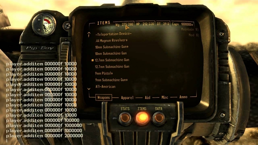 Fallout: New Vegas Cheats, Codes, Cheat Codes, Unique Weapons